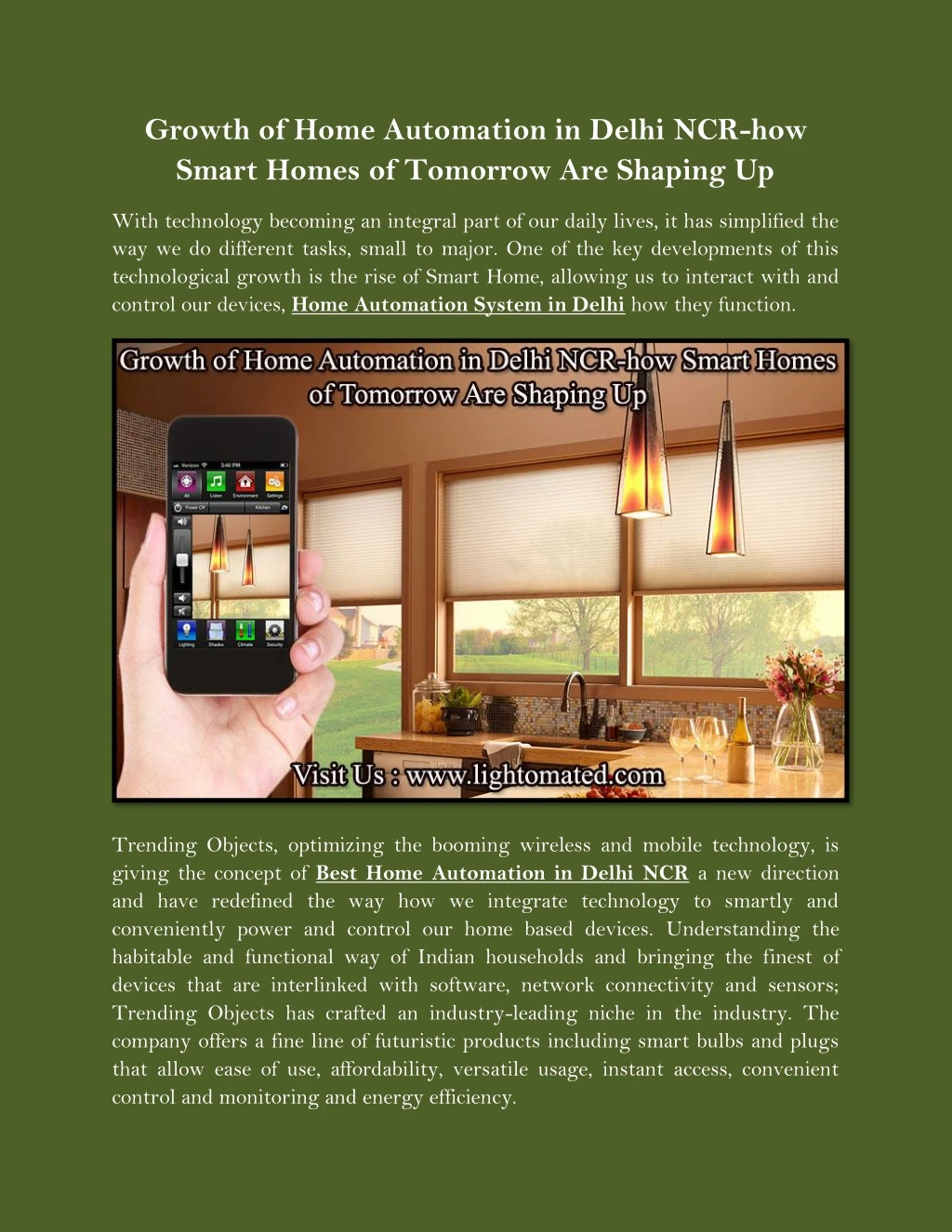 growth of home automation in delhi ncr how smart
