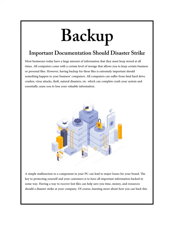 Backup Important Documentation Should Disaster Strike