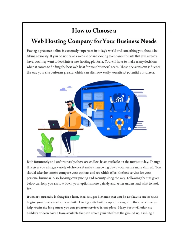 How to Choose a Web Hosting Company for Your Business Needs