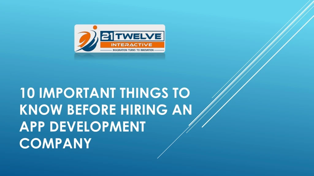 10 important things to know before hiring an app development company
