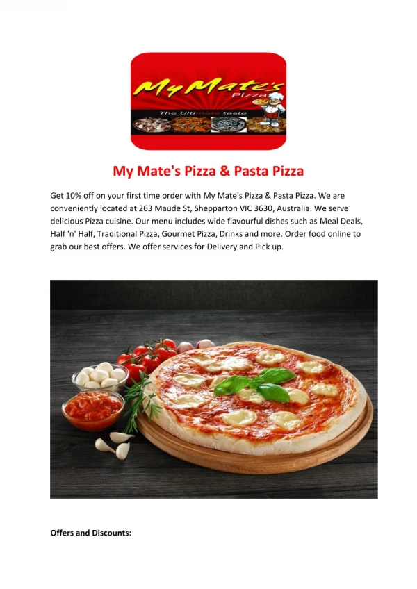 My Mate's Pizza & Pasta Pizza -Shepparton