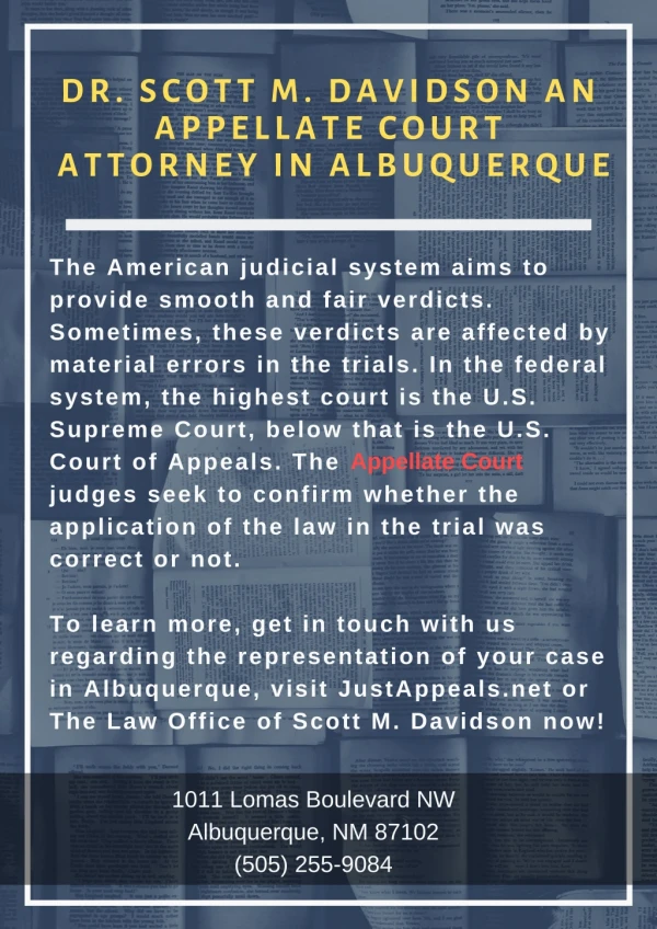Dr. Scott M. Davidson an Appellate Court Attorney in Albuquerque