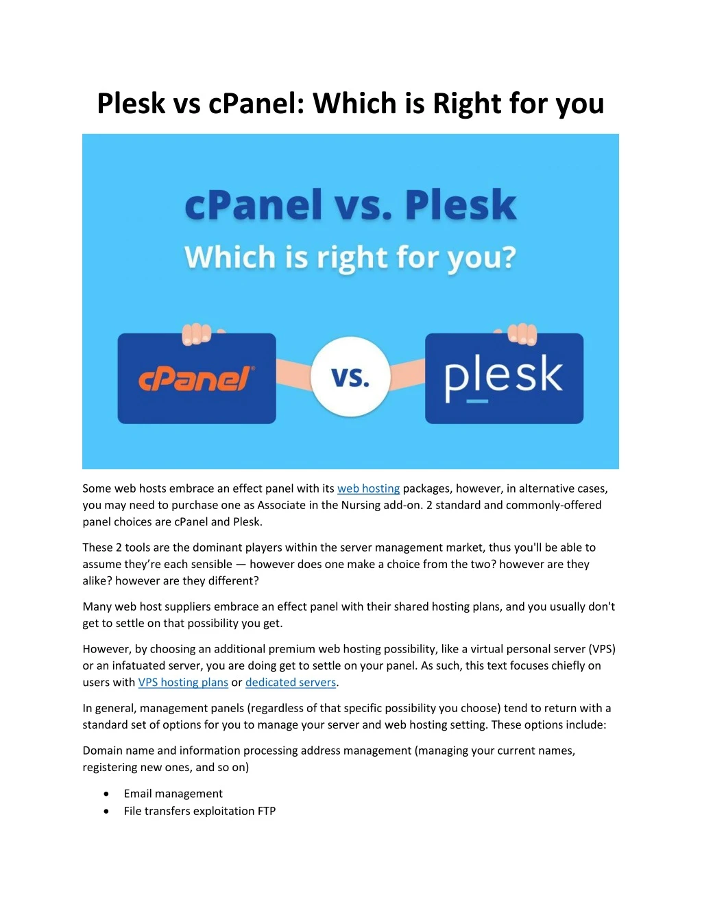plesk vs cpanel which is right for you