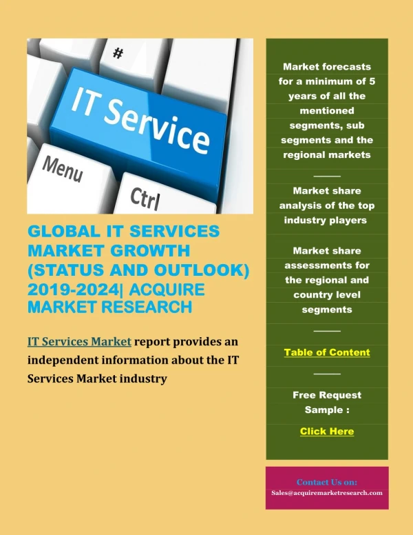Global IT Services Market Growth (Status and Outlook) 2019-2024