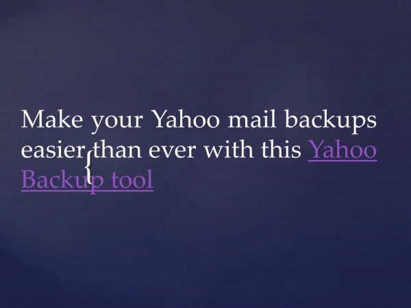 Backup Yahoo Emails