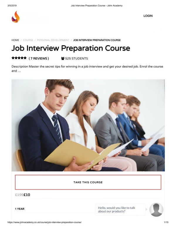 Job Interview Preparation Course - John Academy