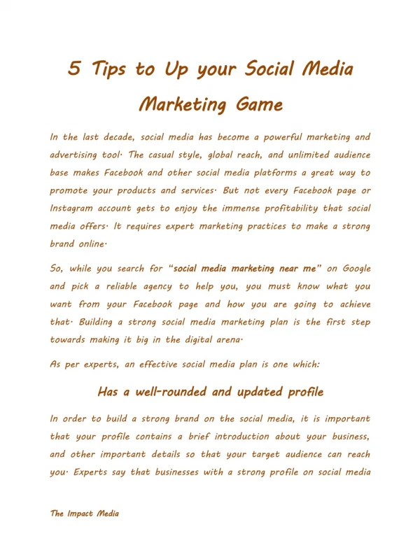 How to Up your Social Media Marketing Game