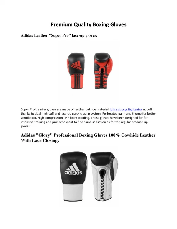 Premium Quality Boxing Gloves