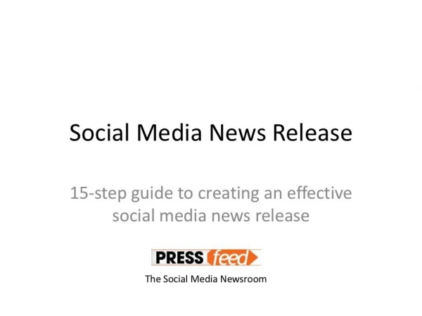 Social Media News Release 15-step guide