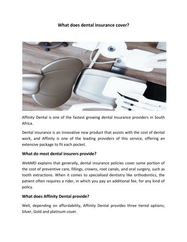 What Does Dental Insurance Cover?