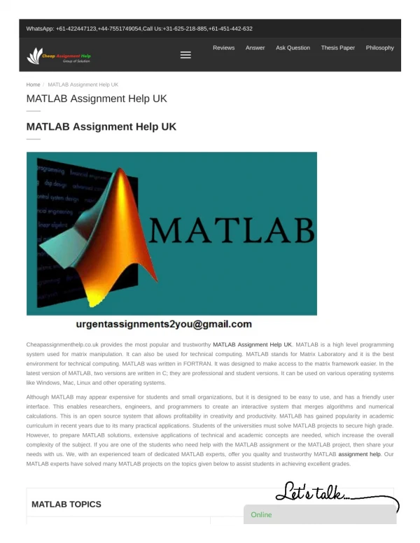 MATLAB Assignment Help UK