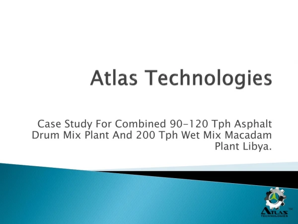 Asphalt Drum Mix plant Process - Atlas Technologies