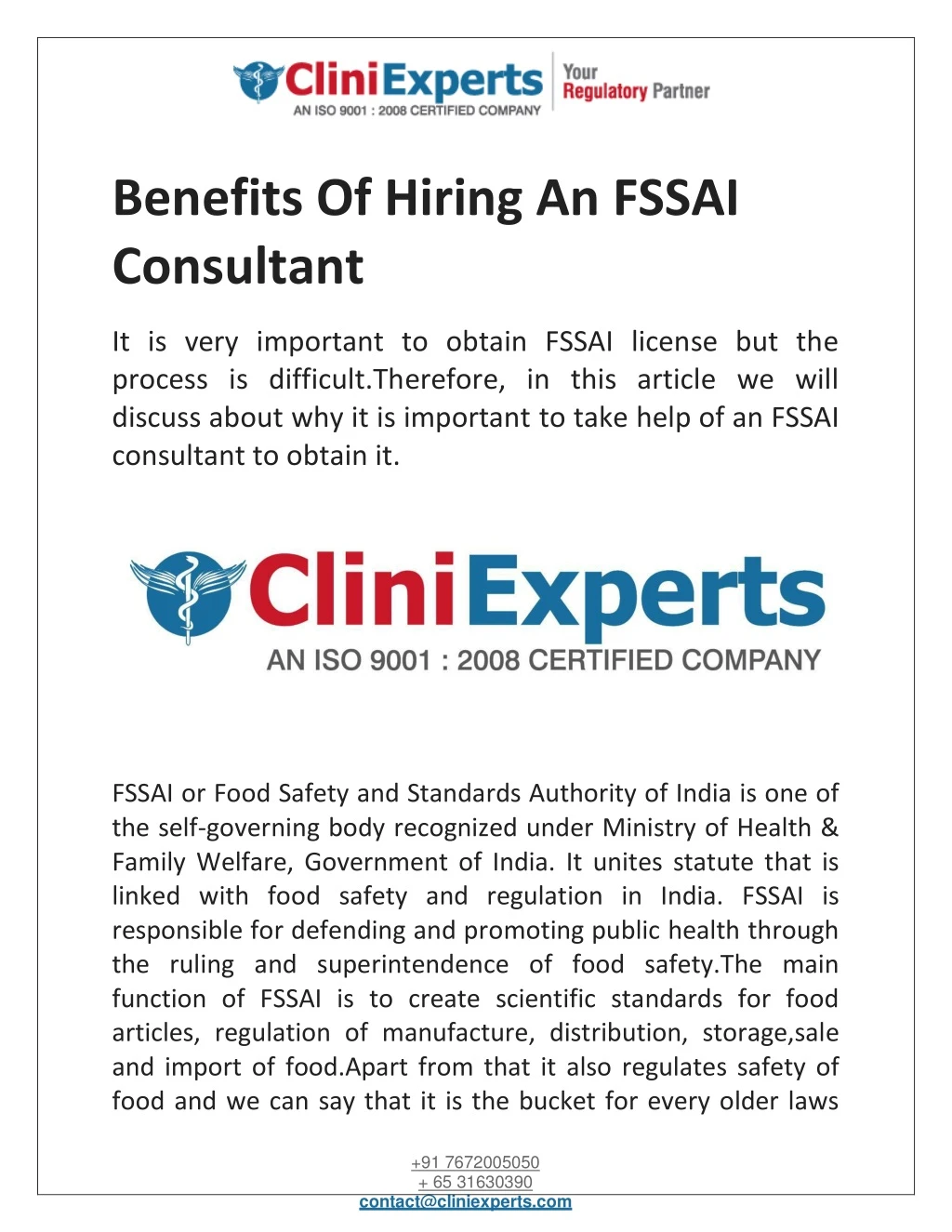 benefits of hiring an fssai consultant it is very
