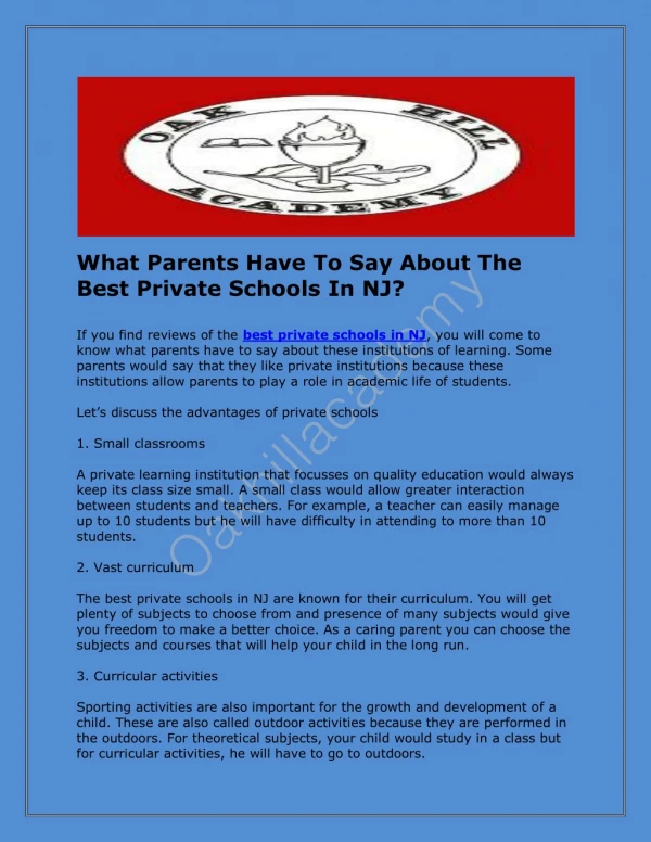 What Parents Have To Say About The Best Private Schools In NJ?
