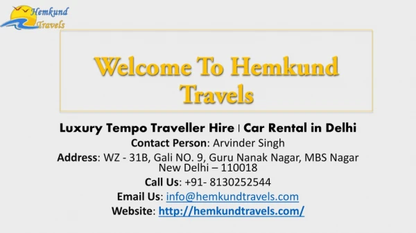 Luxury Tempo Traveller Hire from Hemkund Travels