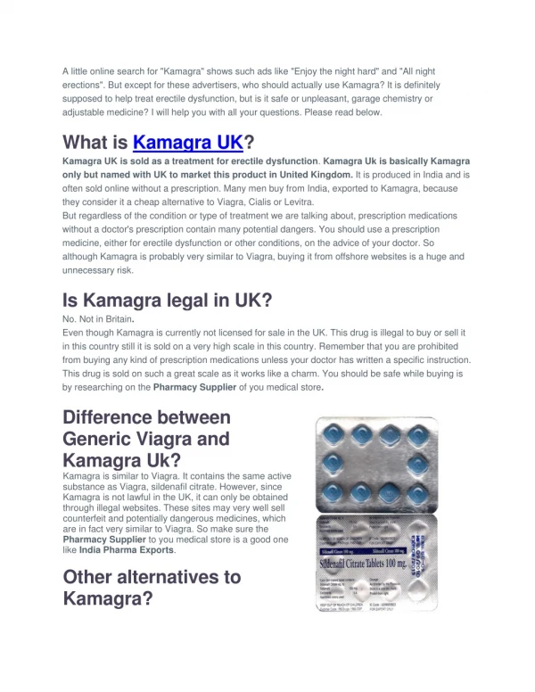 What is Kamagra Uk