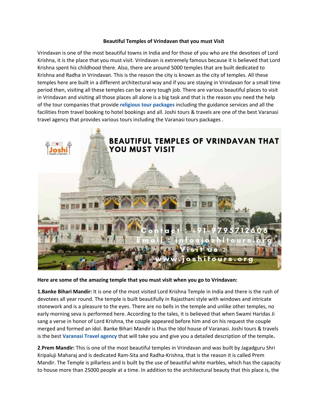 beautiful temples of vrindavan that you must visit