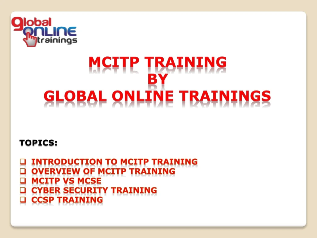 mcitp training by global online trainings