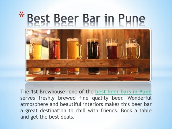 Best Beer Bar in Pune