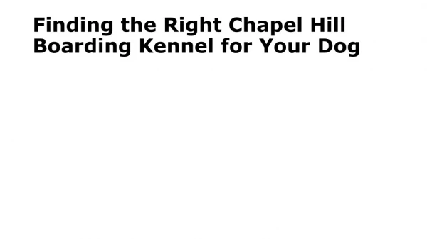 Finding the Right Chapel Hill Boarding Kennel for Your Dog