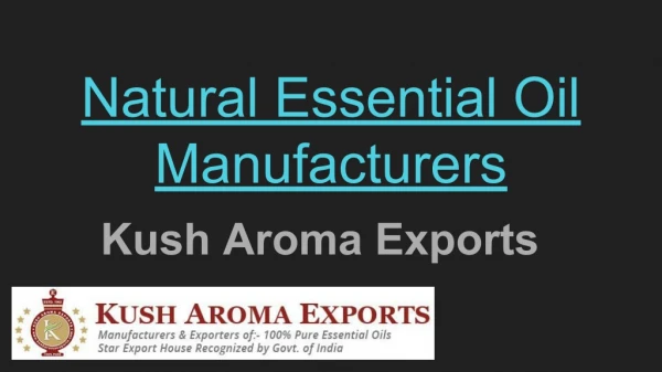 Natural Essential Oil Manufacturers