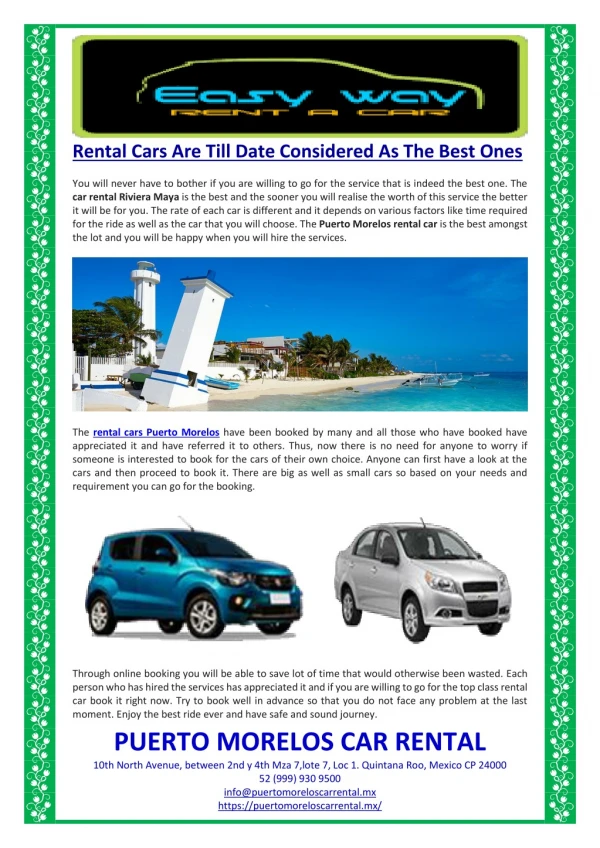 Rental Cars Are Till Date Considered As The Best Ones