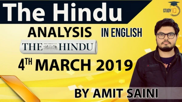 The Hindu Editorial News Analysis of 4th Mar 2019