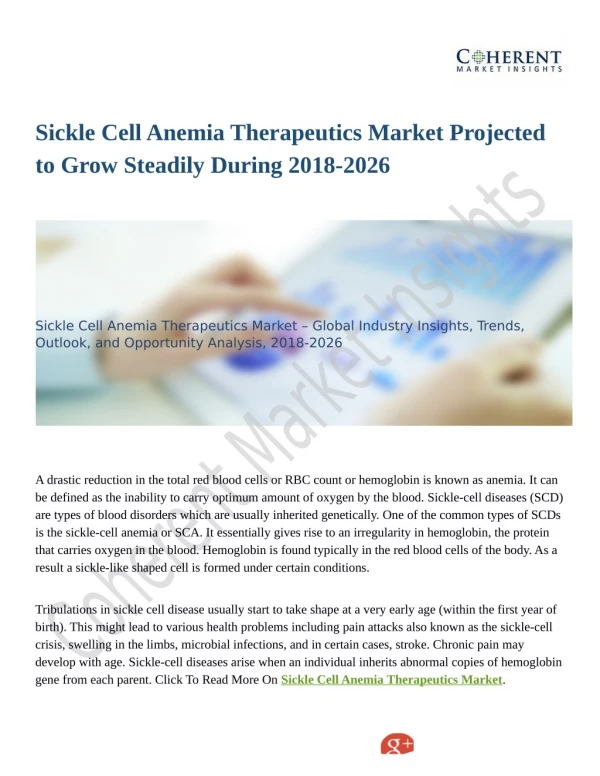 Sickle Cell Anemia Therapeutics Market Evolving Industry Trends and key Insights by 2026