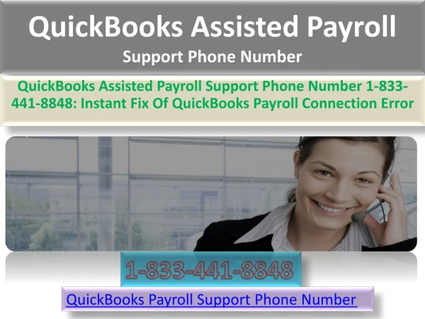 QuickBooks Assisted Payroll Support Phone Number 1-833-441-8848