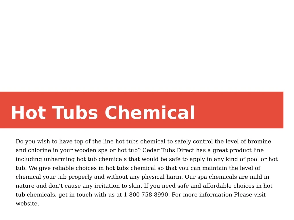hot tubs chemical