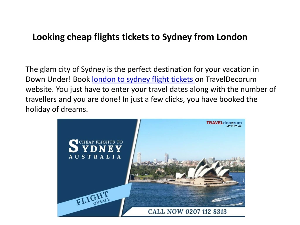 looking cheap flights tickets to sydney from london