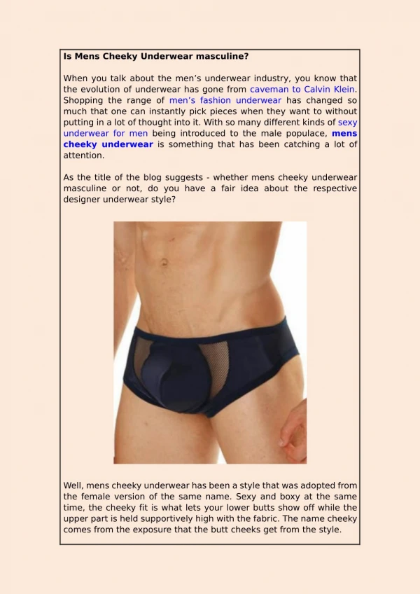 Is Mens Cheeky Underwear masculine?