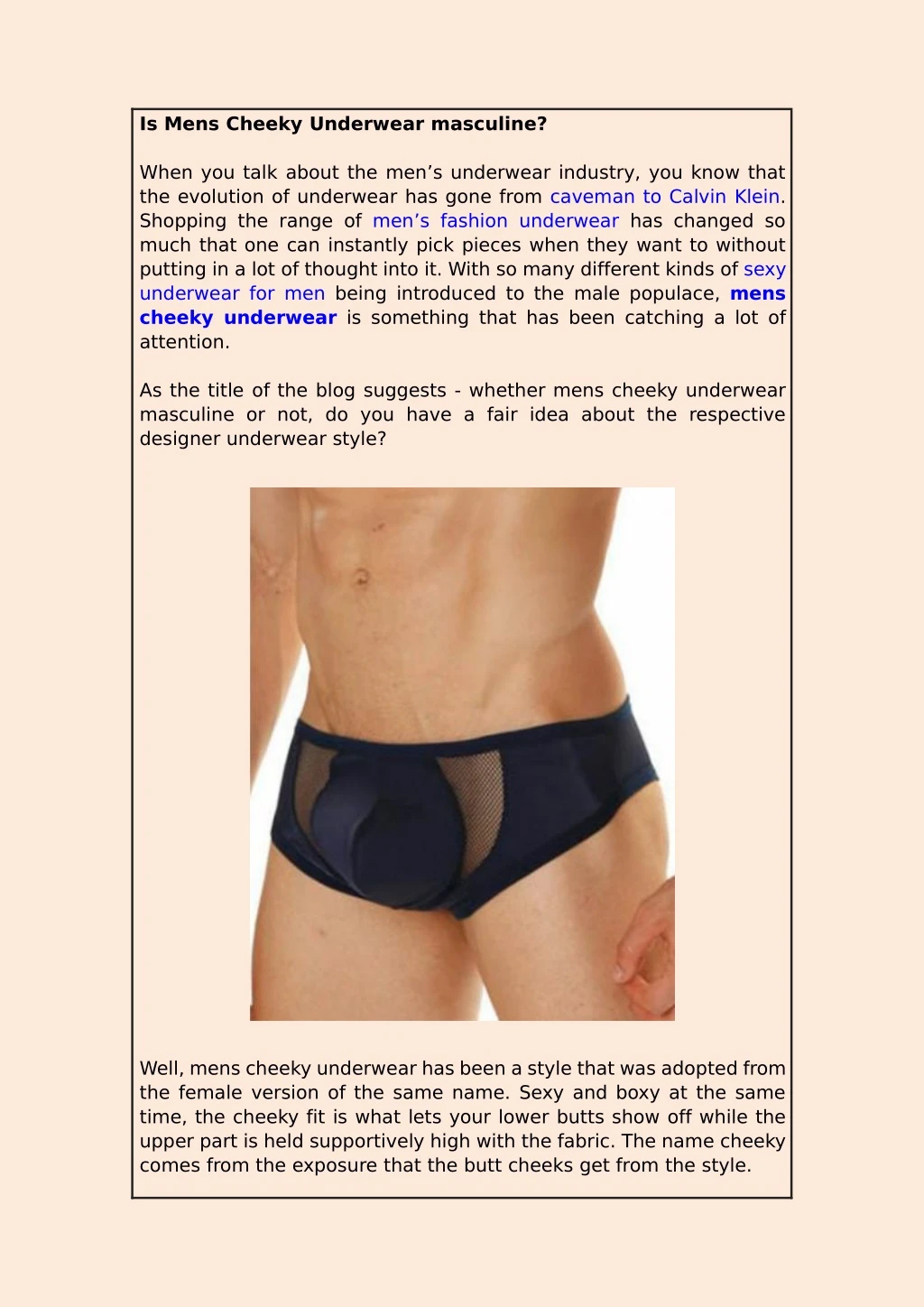 is mens cheeky underwear masculine