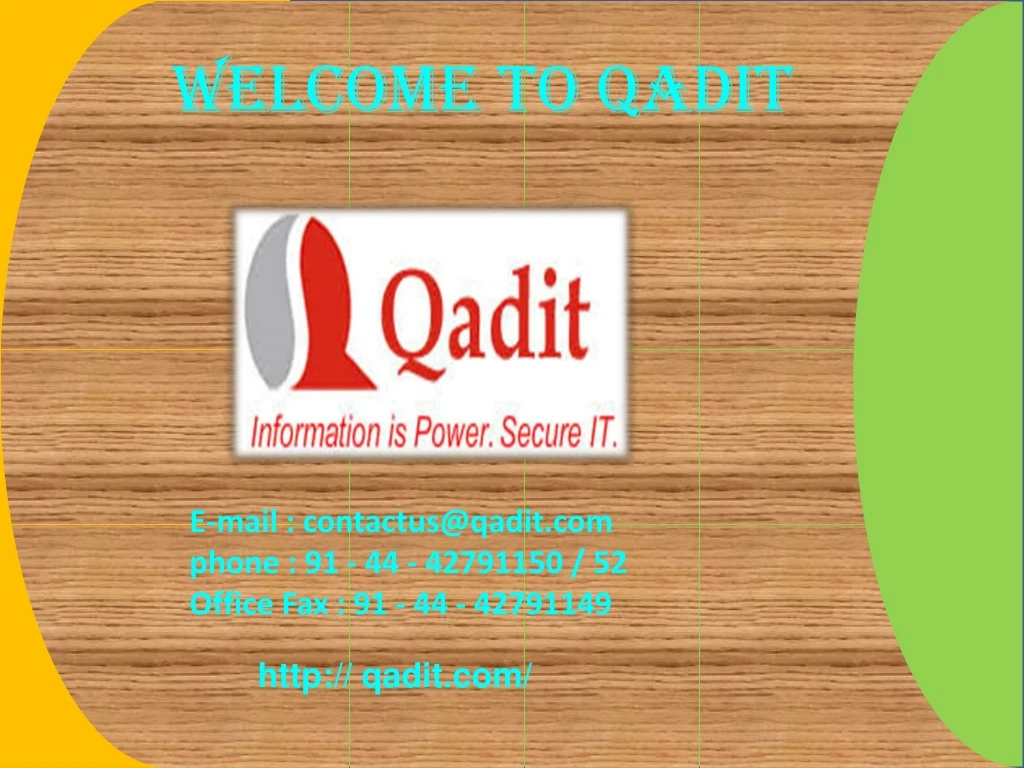 welcome to qadit
