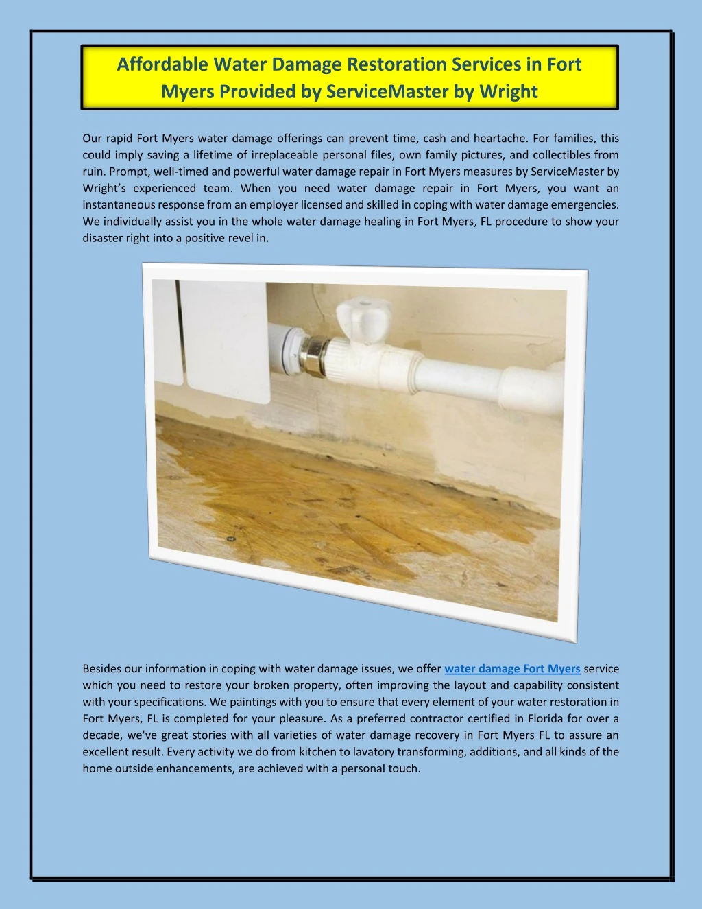affordable water damage restoration services
