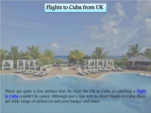 Flights to Cuba from UK