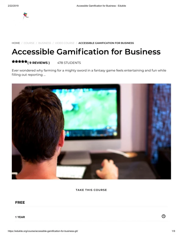 Accessible Gamification for Business - Edukite
