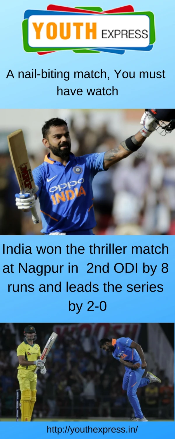 India won the 2nd ODI by 8 Runs | Youth Express