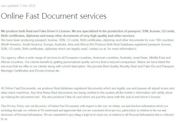 Online Fast Documents