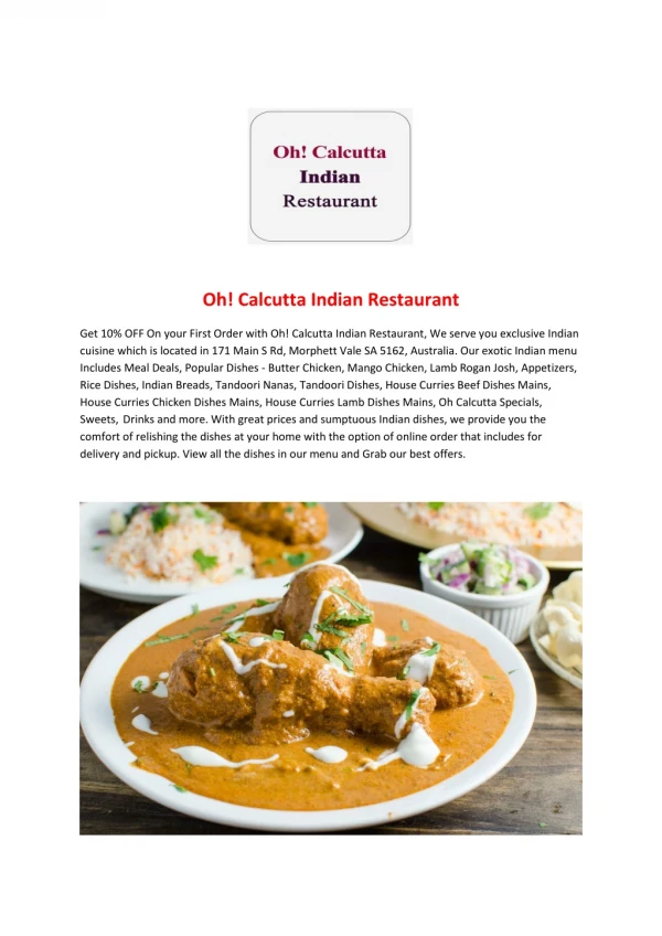 Oh! Calcutta Indian Restaurant-Morphett Vale