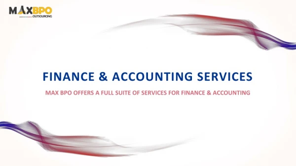 Finance & Accounting Services - Max BPO
