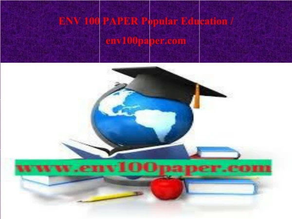 ENV 100 PAPER Popular Education / env100paper.com