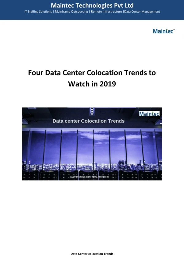 Four Data Center Colocation Trends to Watch in 2019