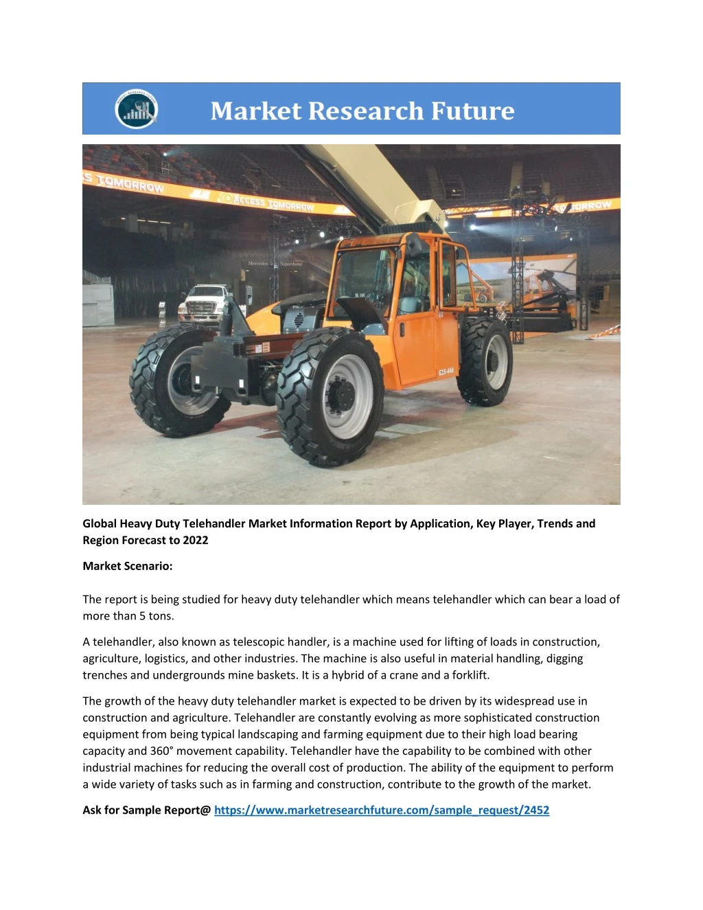 global heavy duty telehandler market information