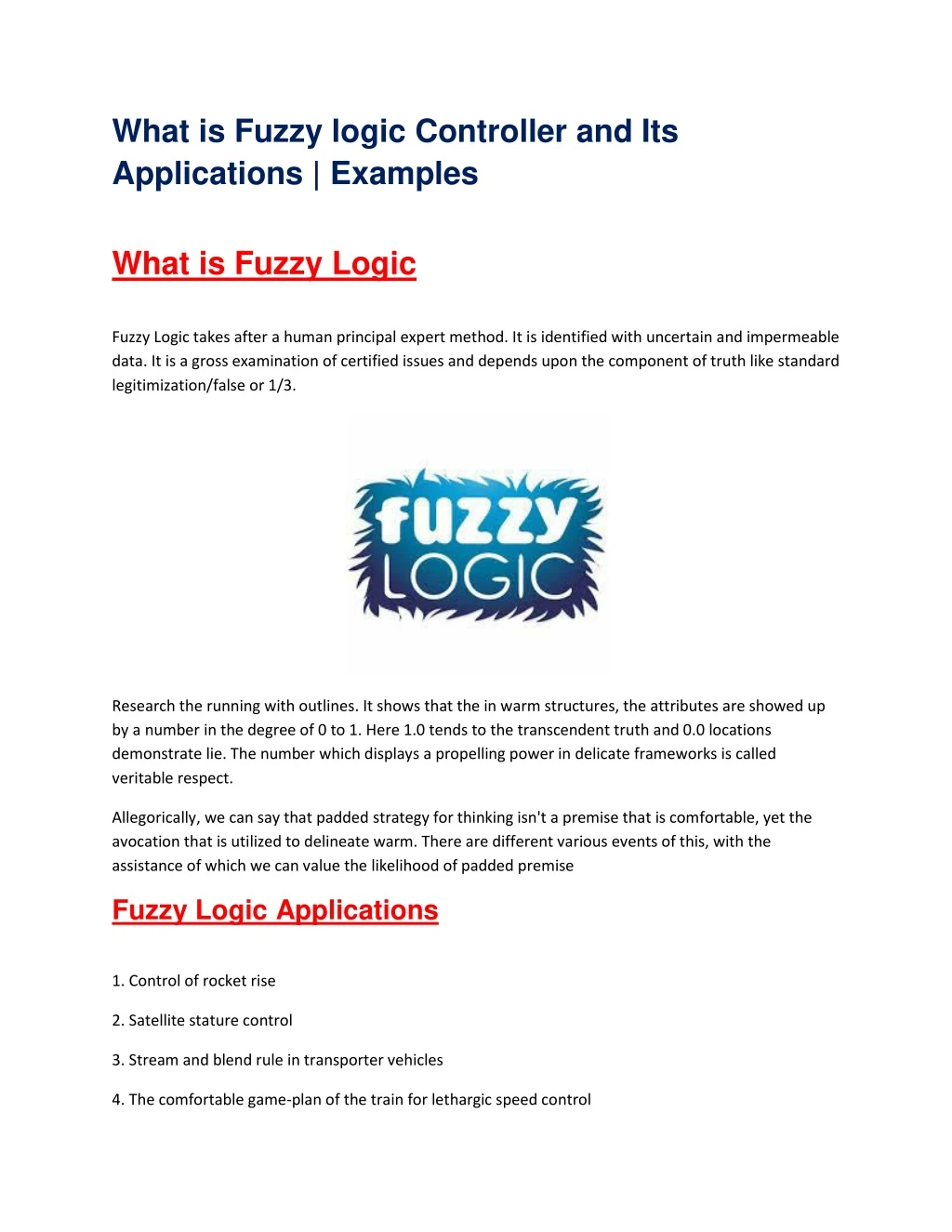 what is fuzzy logic controller