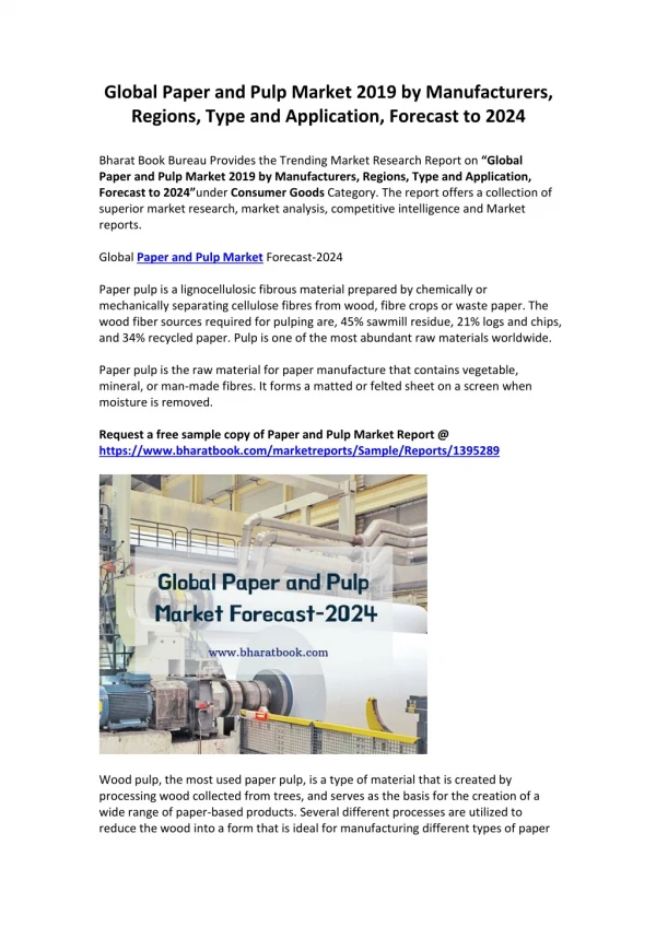 Global Paper and Pulp Market Forecast-2024