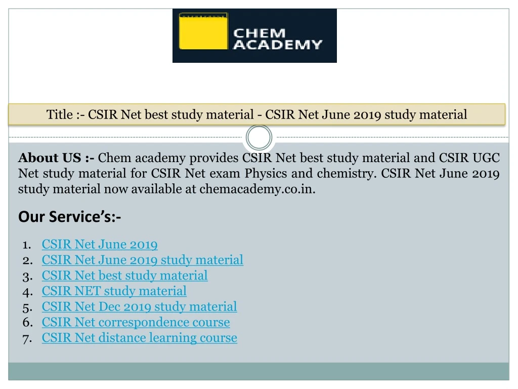 title csir net best study material csir net june
