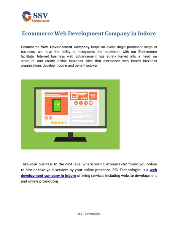 Ecommerce Web Development Company in Indore