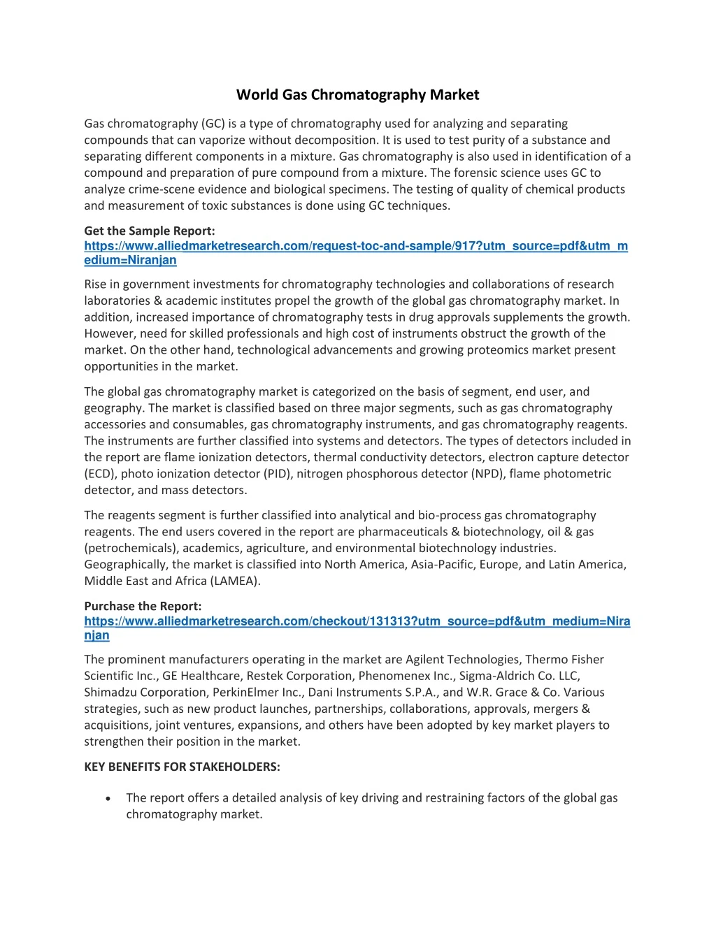 world gas chromatography market