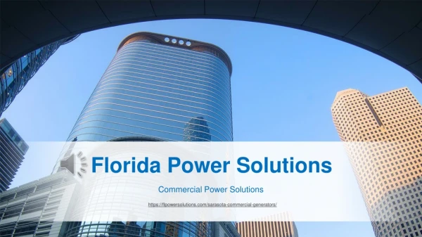 Renowned Commercial Generators Service Provider In Florida
